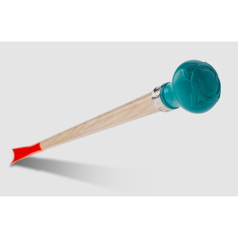 $225 Utile4 Beige Blue Orange Ash Wood Brass Pipe Silver Finish Long Shoe Horn